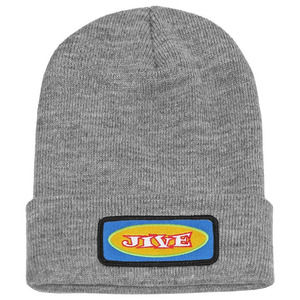 Fresh Jive Men's Bustin' Out Embroidered Retro Vintage Patch Cuff Beanie - Grey